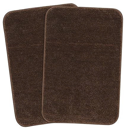 Saral Home Soft Microfiber Brown Small Anti Slip Bathmat Set of 2, 35X50cm