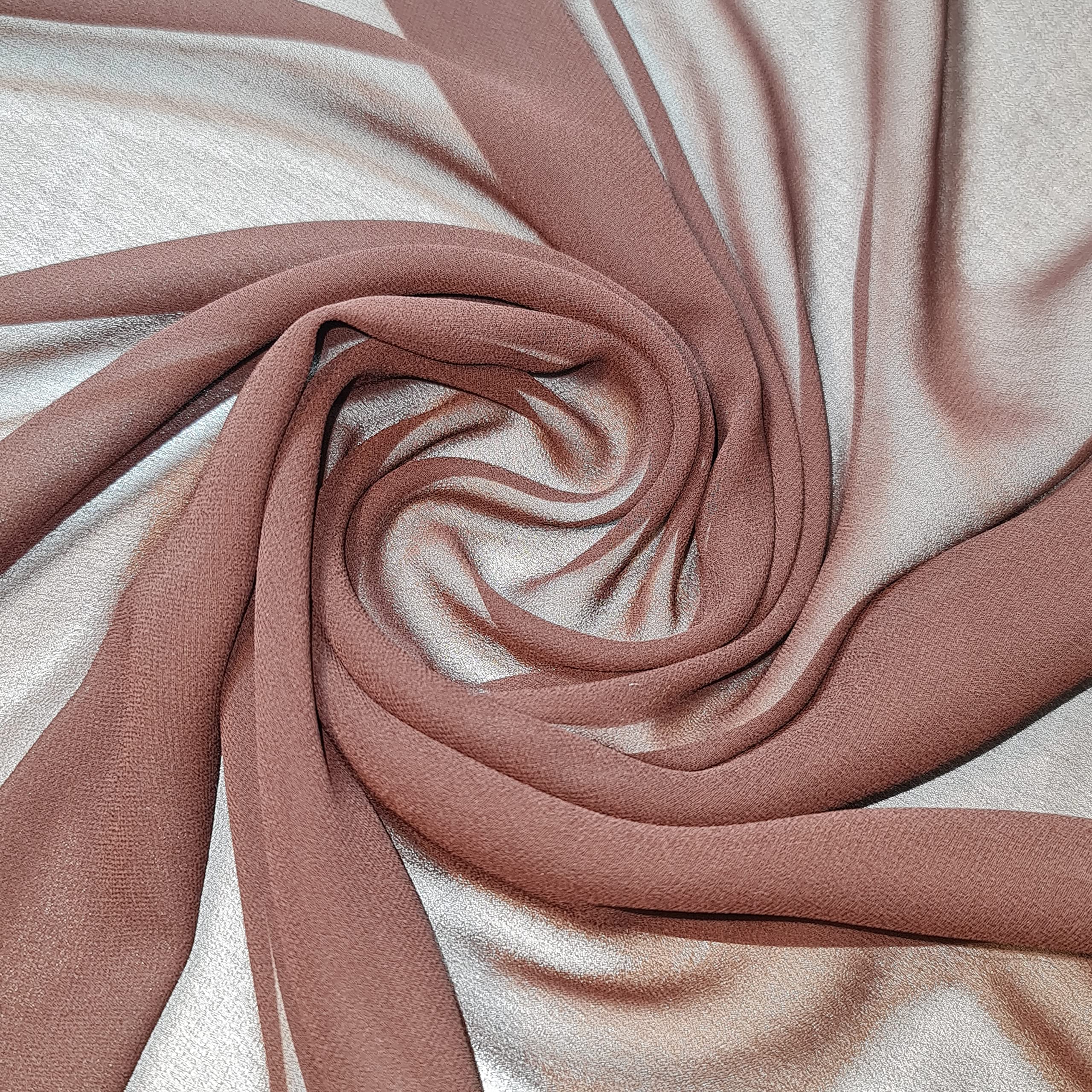 Chiffon Sheer Fabric Plain Soft Polyester Wedding Arch Dress Craft Material 44" (5 Meter, Chocolate Brown (33))
