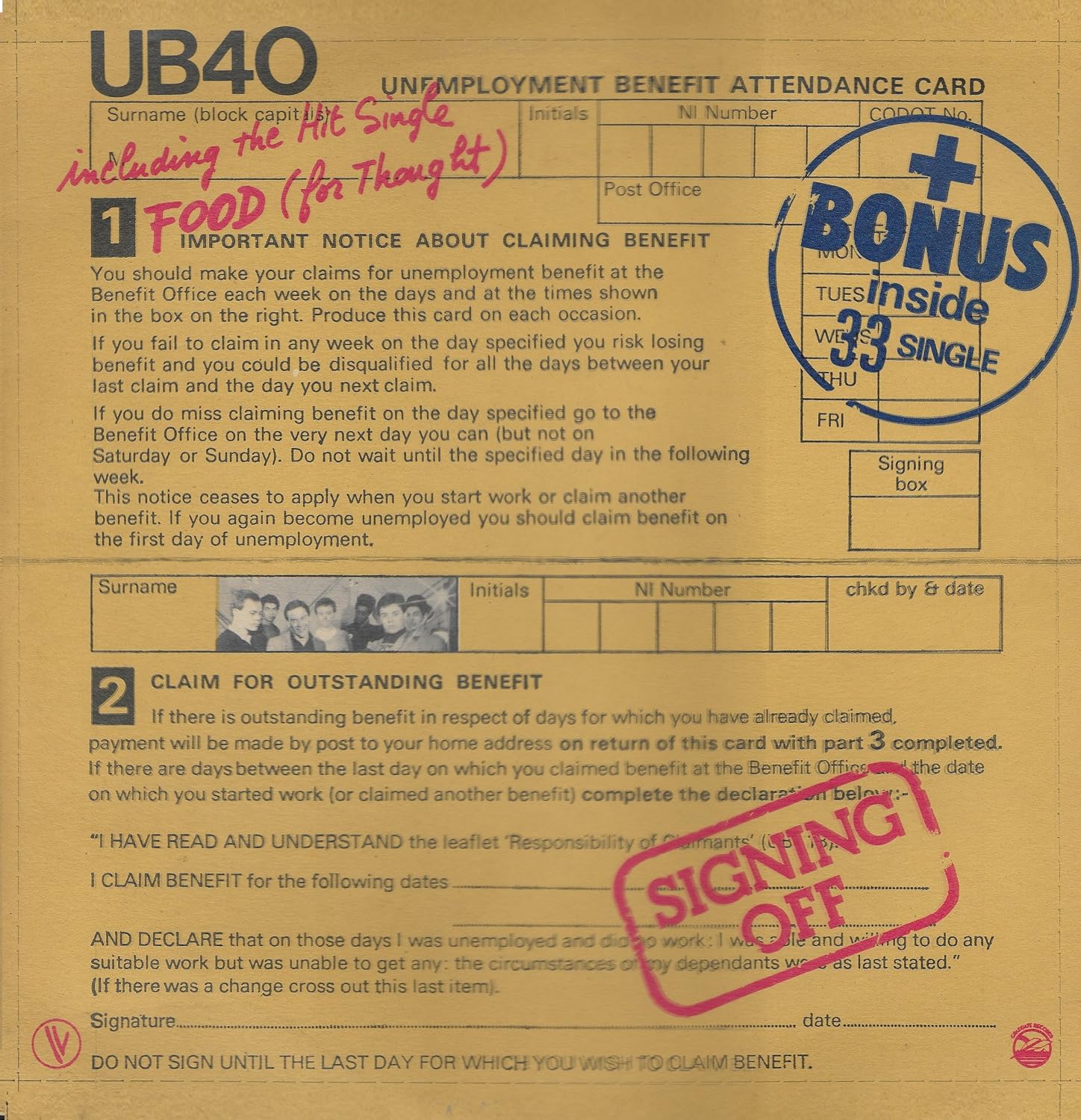 UB40 Signing Off + Bonus 12
