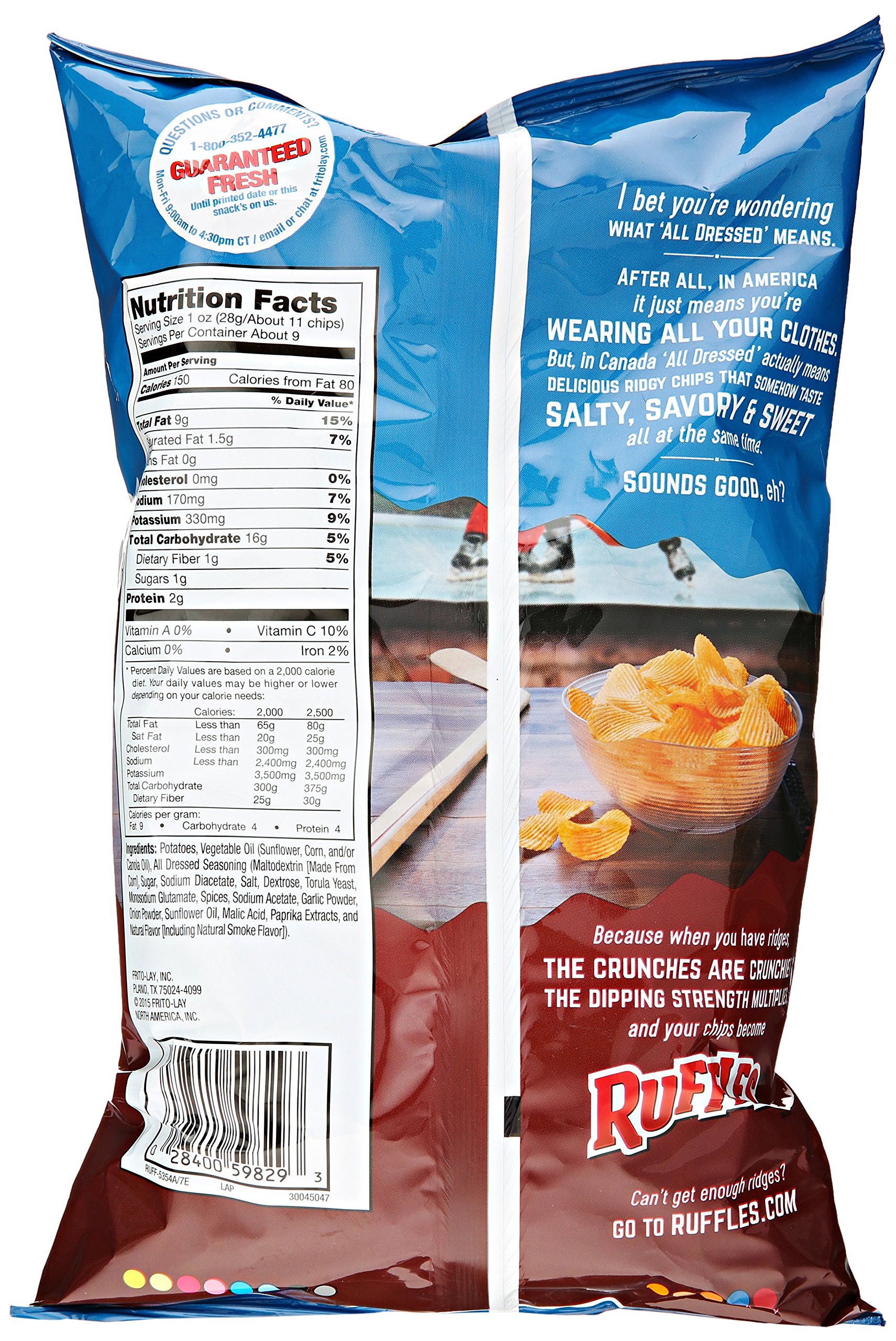 Ruffles All Dressed Flavored Potato Chips, 8.5 Ounce Buy Online in
