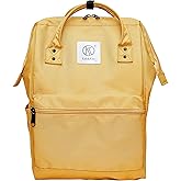 Kah&Kee Polyester Travel Backpack Functional Anti-theft School Laptop for Women Men (Yellow, Medium)