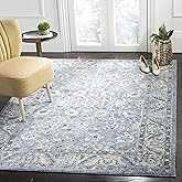 SAFAVIEH Charleston Collection Area Rug - 9' x 12', Navy & Light Grey, Oriental Distressed Design, Non-Shedding & Easy Care, 