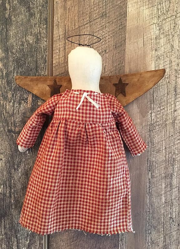 Amazon.com: primitive farmhouse christmas tree topper angel ornament folk art red: handmade Amazon.com: Primitive Farmhouse Christmas Tree Topper Angel Ornament Folk Art Red: Handmade