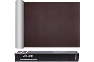 JDLUGH Sofa Leather Repair Patch Tape 15x60 Inch Large Self Adhesive Leather Sofa, Car Seat, Leather Furniture, Vinyl Repair Patch Kit (15x60 Inch, Brownish Brown)