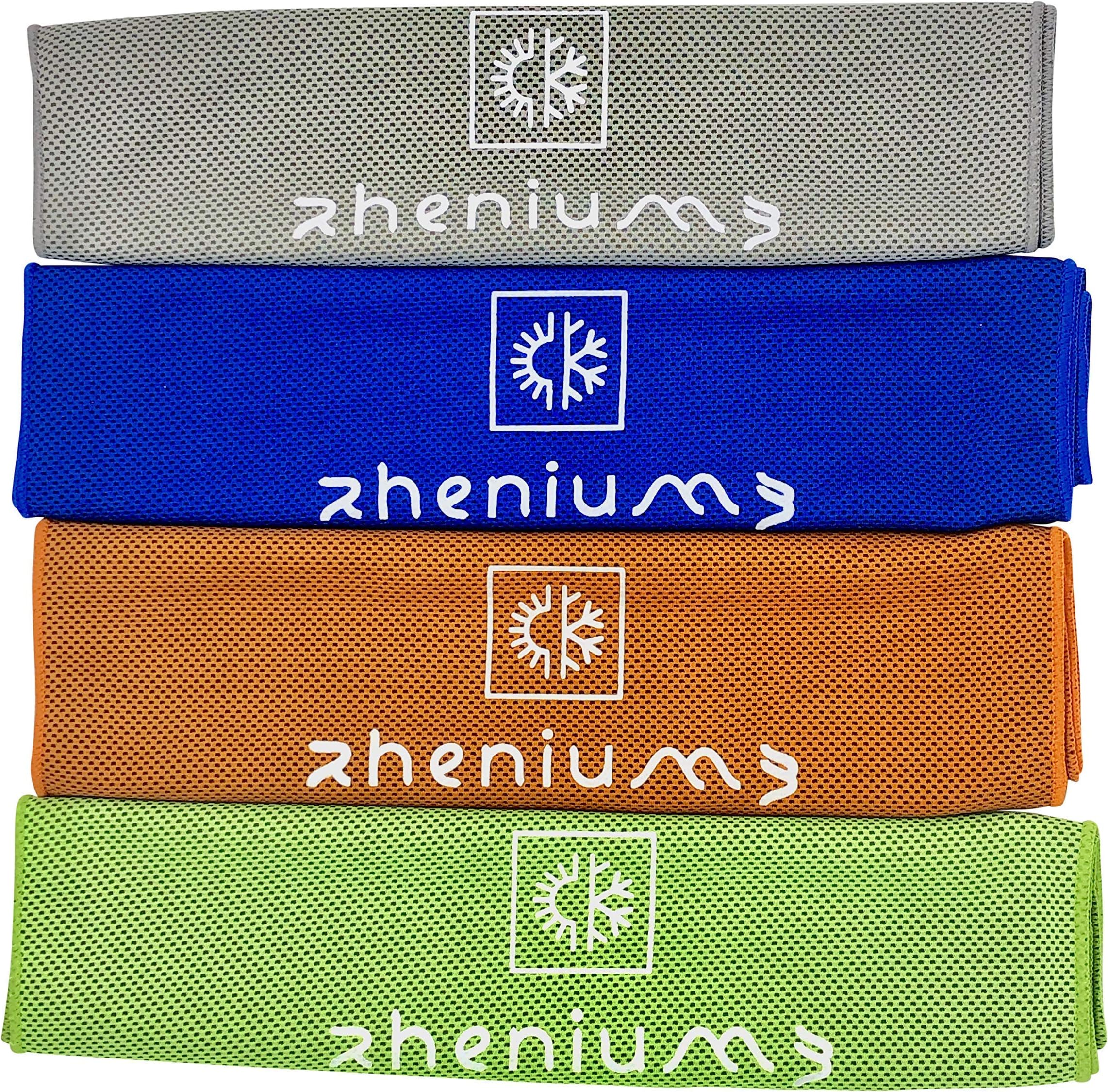 RHENIUM3 Cooling Towel for Instant Relief | 4 Pack, 6 Pack | Cool Towel for Travel, Outdoors, Fitness, Sports, Gym, Yoga, Golf, Workout & Camping | Use as Scarf Headband Bandana