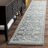 SAFAVIEH Sofia Collection Runner Rug - 2'2" x 10', Blue & Beige, Vintage Oriental Distressed Design, Non-Shedding & Easy Care