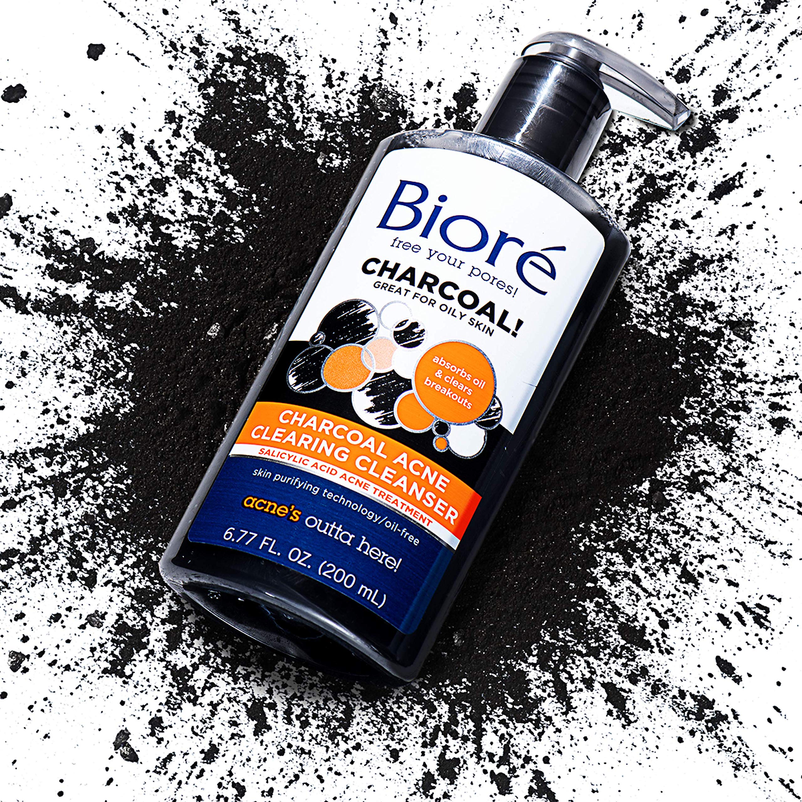 Bioré Charcoal Acne Clearing Cleanser for Oily and Acne Prone skin, 6.
