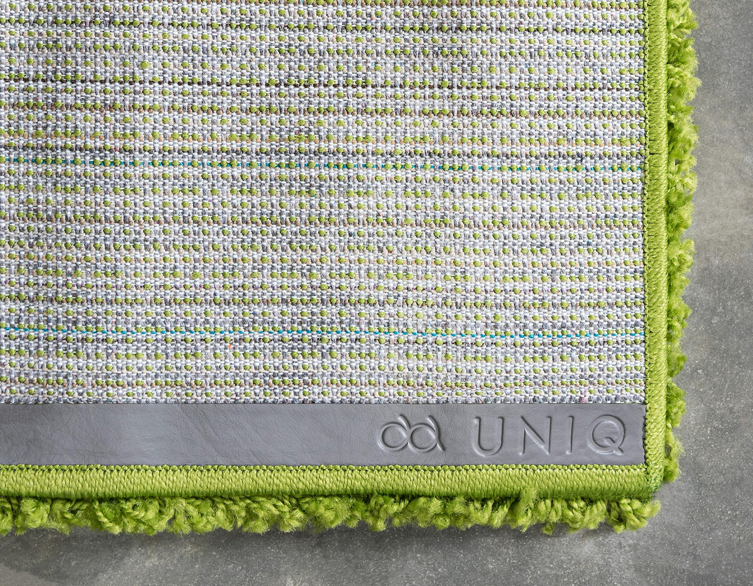 Unique Loom Solo Solid Shag Collection Modern Plush Grass Green Area Rug (4' x 6')