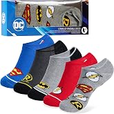 DC Comics Socks for Boys Liner No Show Socks 5 Pack Soft Stretchy Batman Superman The Flash Summer Sports School Casual