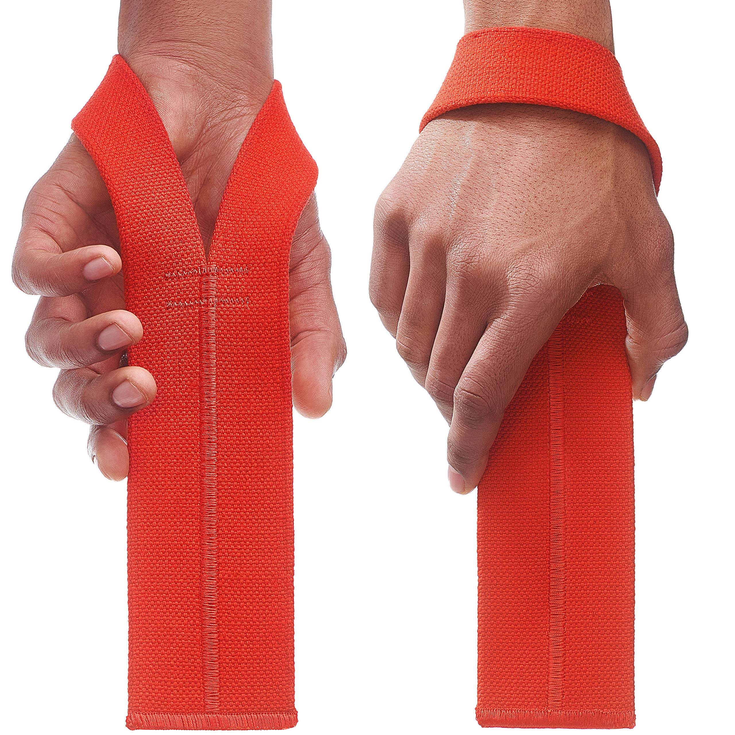 WARM BODY COLD MIND V1 Lifting Wrist Straps for Olympic Weightlifting, Rated at 660 lb, for Weight Lifting Bodybuilding Powerlifting Deadlift Gym Fitness Crossfit, Heavy Duty (RED)