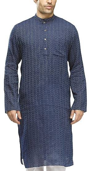Men's Full Sleeve Knee-Long Blended Kurta (ML11744)