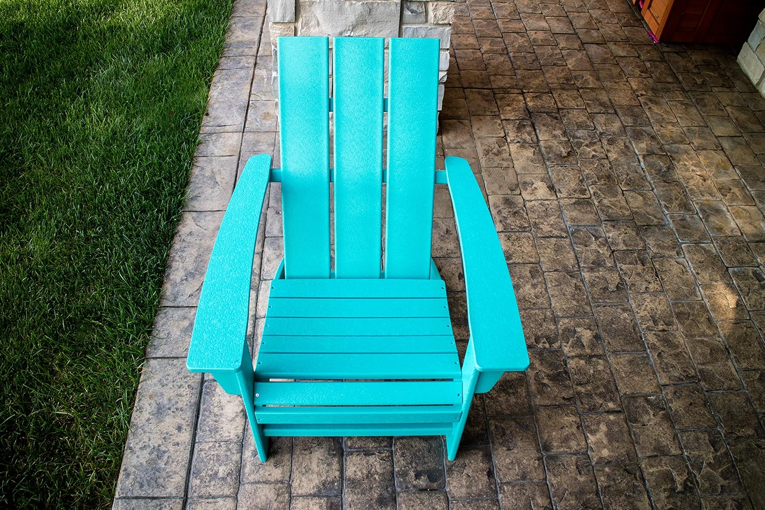 POLYWOOD AD420WH Modern Adirondack Chair, White : Garden & Outdoor
