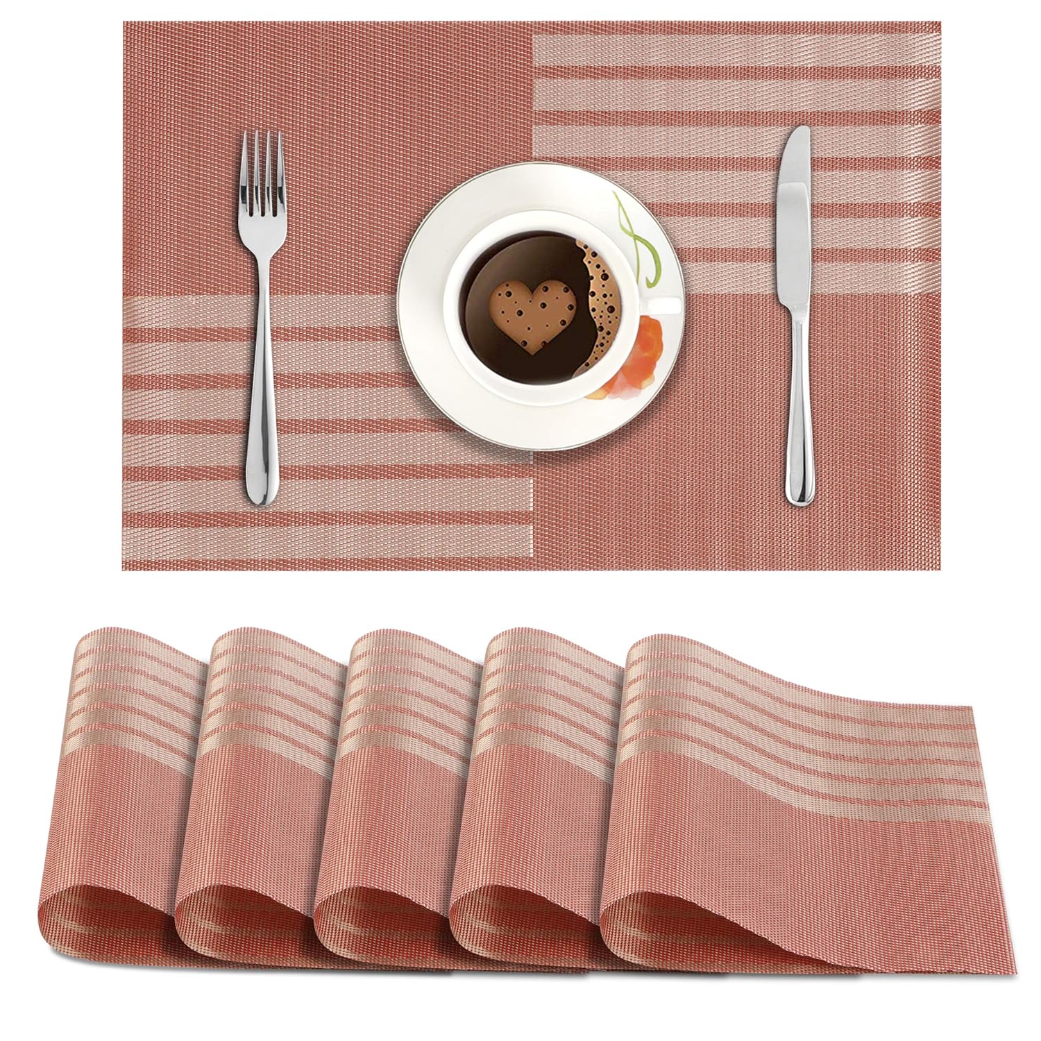 Buy HOKIPO® PVC Vinyl Washable Table Mats for Dining Table 45x30 cm
