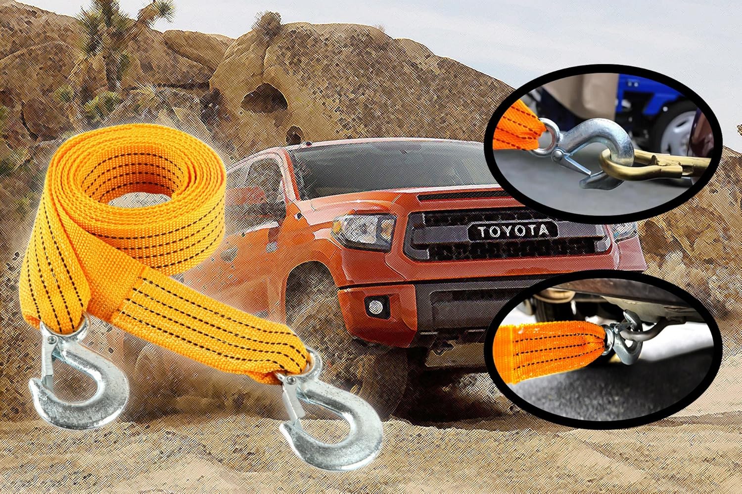 cable tow Strap Tech Towing Tons 3 Car Tow Zone Rope Cable with
