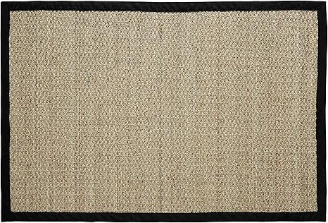 Amazon Com Chesapeake Seagrass Area Rug With Black Border 40 X60 Furniture Decor