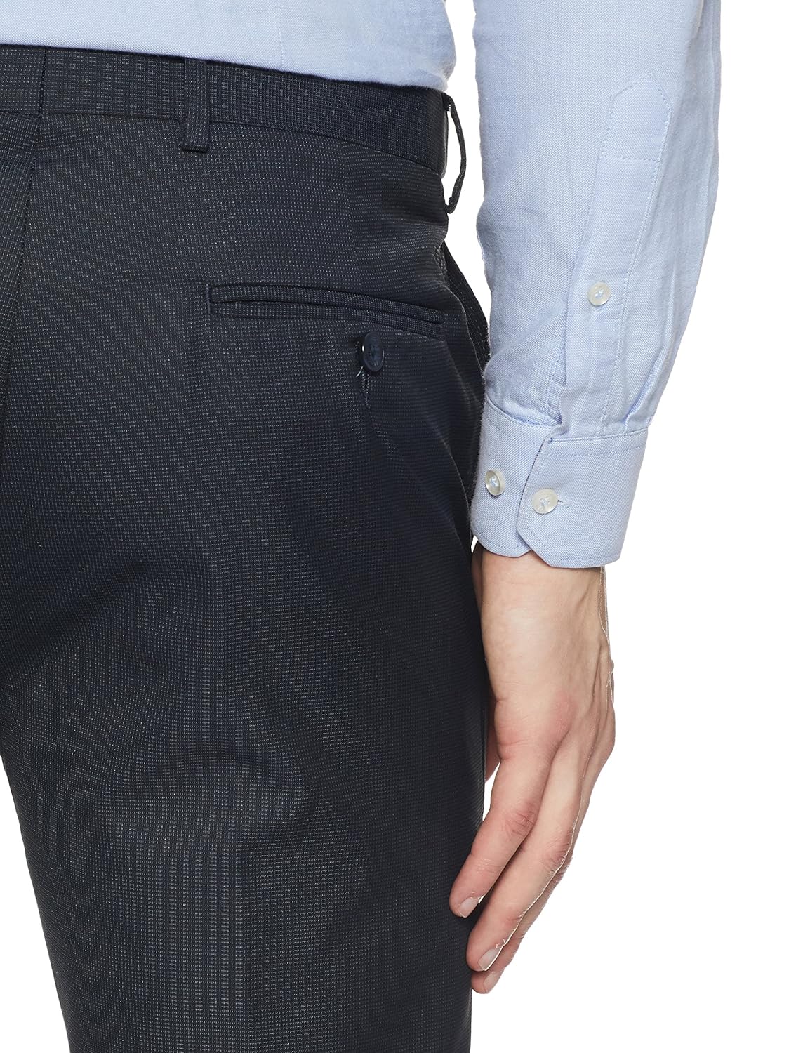 arrow men's pleat-front poly viscose formal trousers