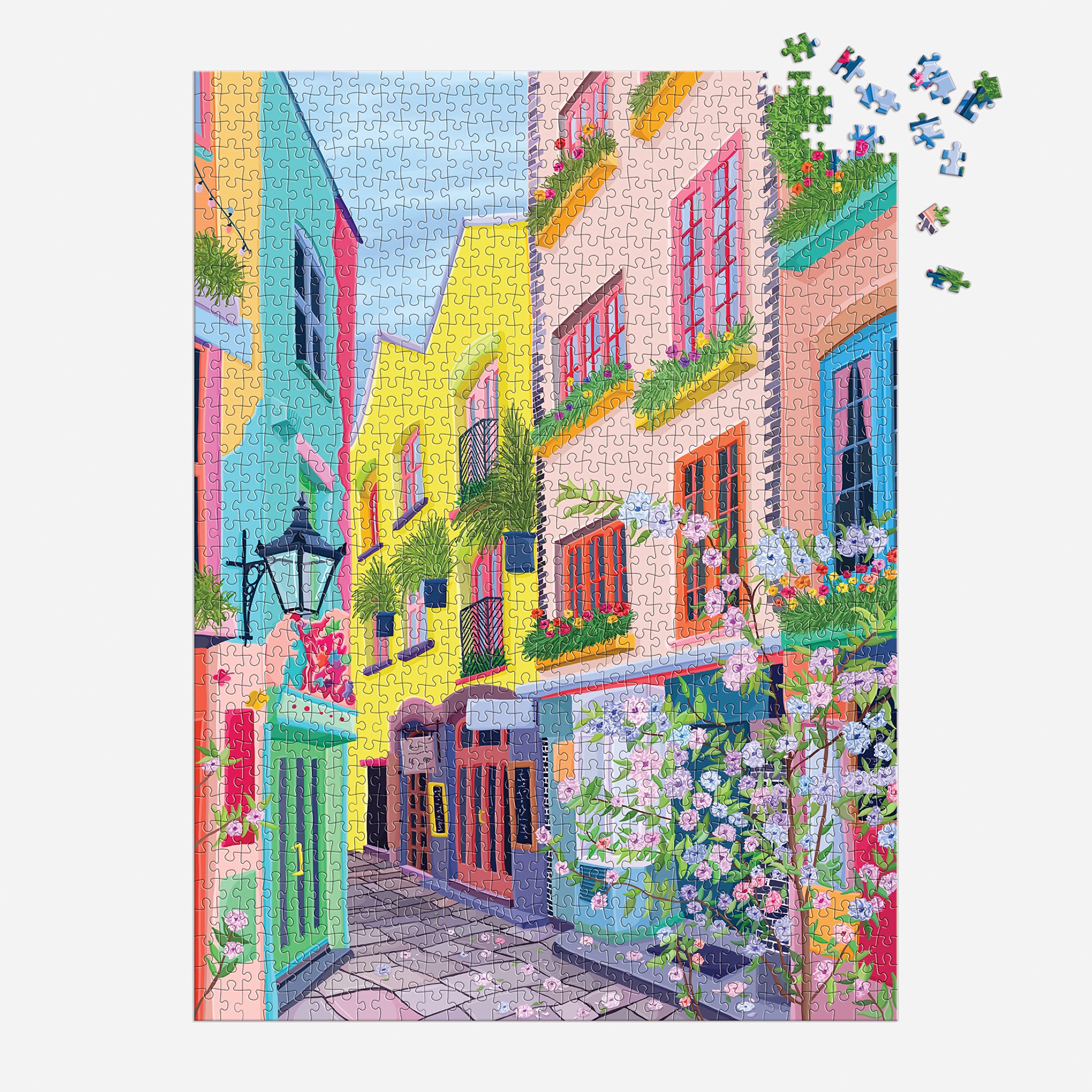 Galison London Passage – 1000 Piece Puzzle Fun and Challenging Activity with Bright and Bold Artwork of Colorful London Streets for Adults and Families