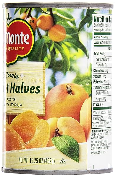 DEL MONTE APRICOT HALVES IN HEAVY SYRUP, 15.25 OZ
