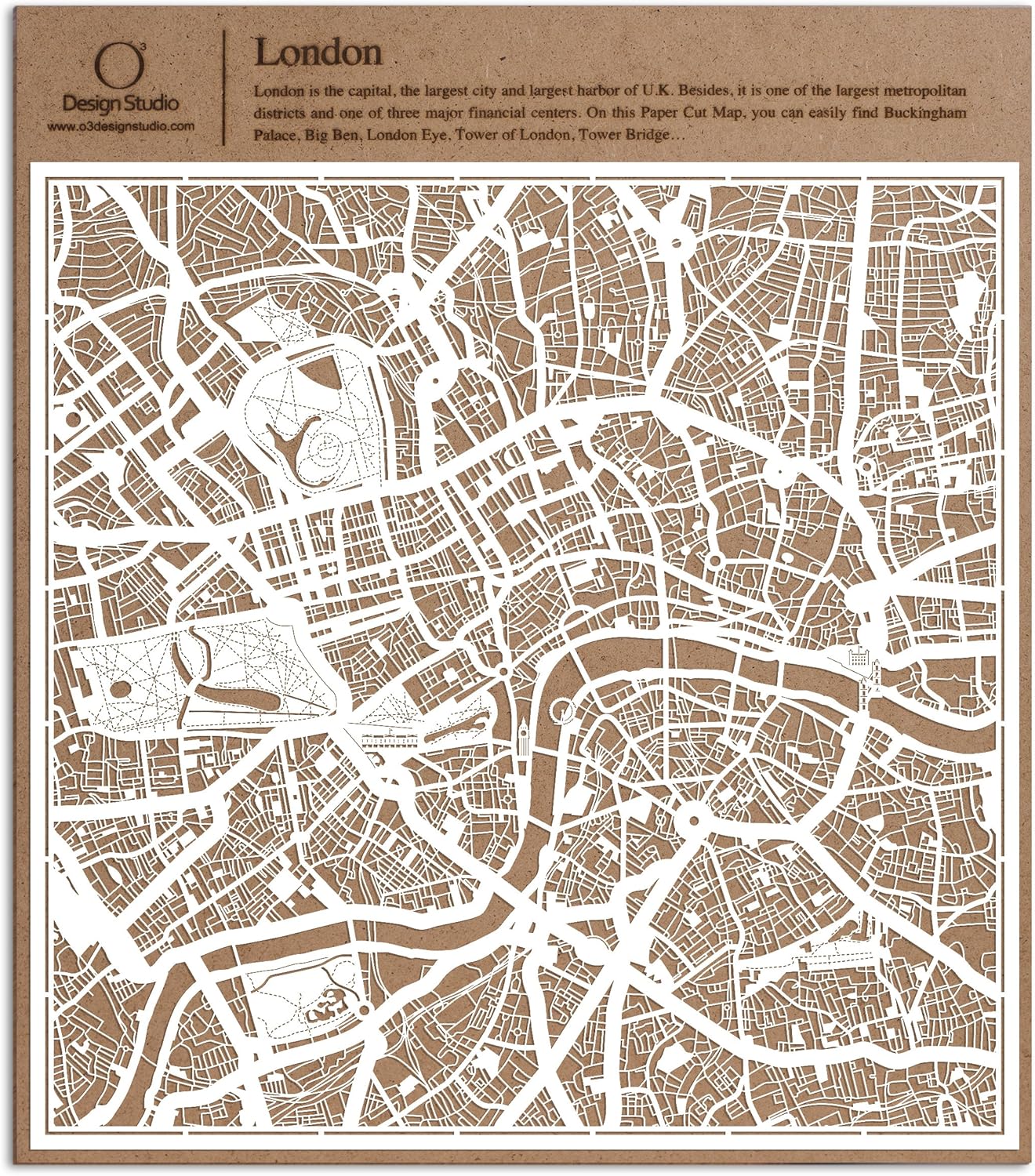 Amazon.de: London Scherenschnitt Karte, Weiß 30x30 cm Papierkunst