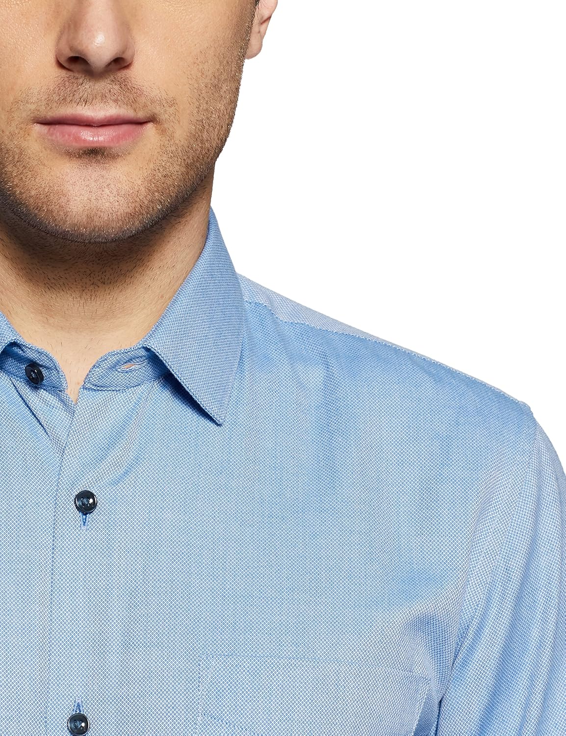 peter england men's plain slim fit formal shirt