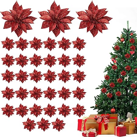 Download Poinsettia Artificial Flowers 36 Pack Red Glitter Poinsettia Christmas Decorations For Garlands Wreaths Artificial Christmas Flowers Xmas Tree Ornaments For Decoration And Christmas Crafts Amazon Co Uk Kitchen Home 3D SVG Files Ideas | SVG, Paper Crafts, SVG File
