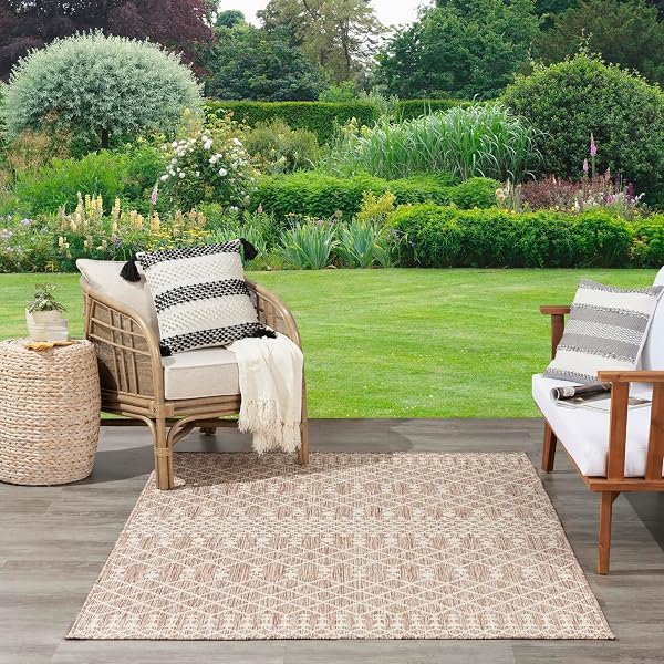 NOURISON HOME POSITANO BEIGE 8′ X 10′ AREA RUG – EASY CLEAN, NON SHEDDING, BED ROOM, LIVING ROOM, DINING ROOM, KITCHEN (8′ X 10′)