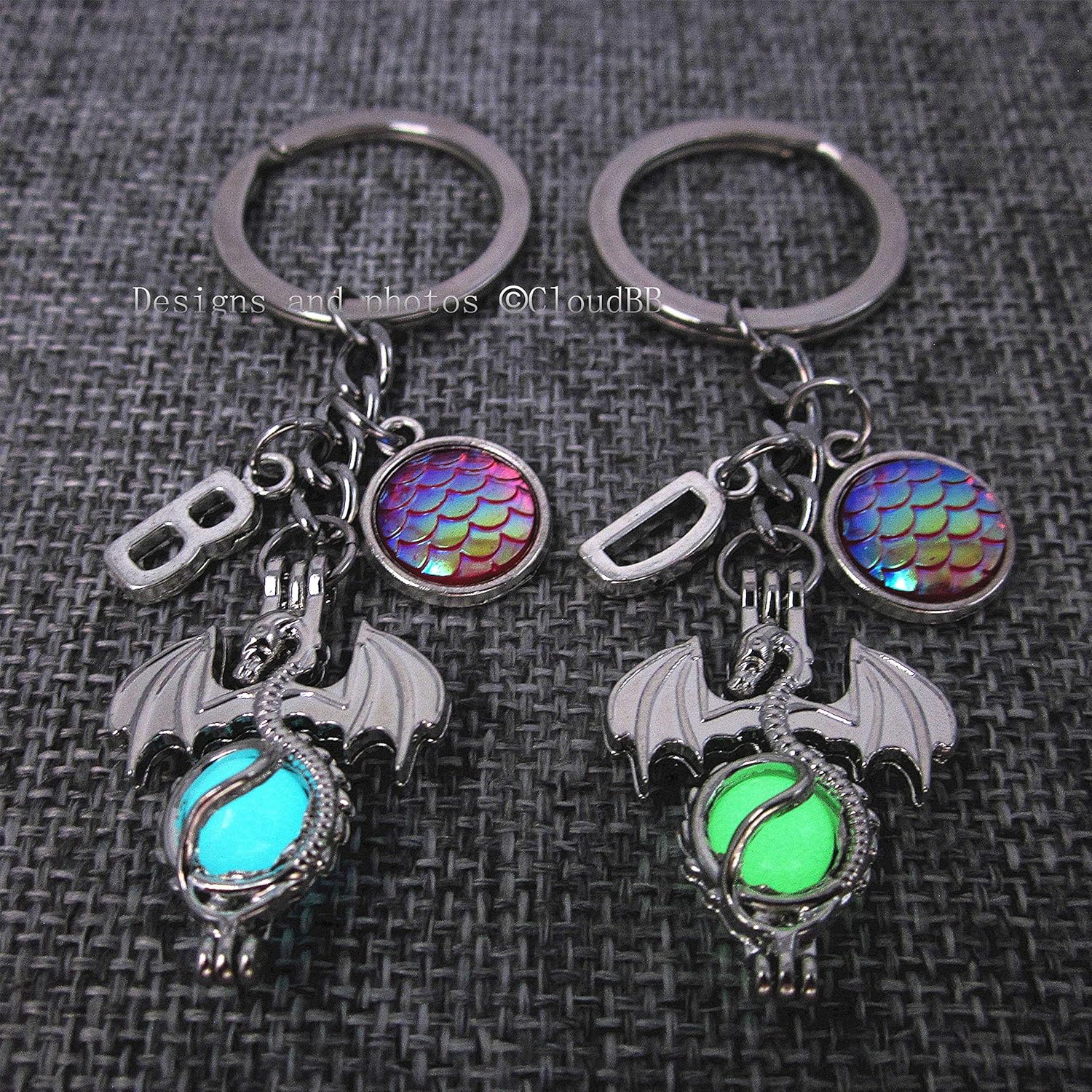 Glow in the dark keychain,glow keychain,glow dragon