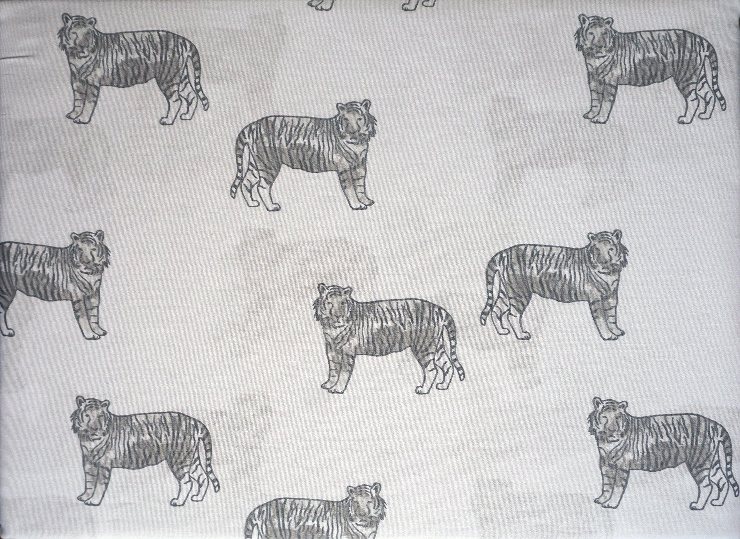 Kids Sheet Set 3 Piece Twin Single Bed Toddlers Gray Tigers on White Hillcrest Kids