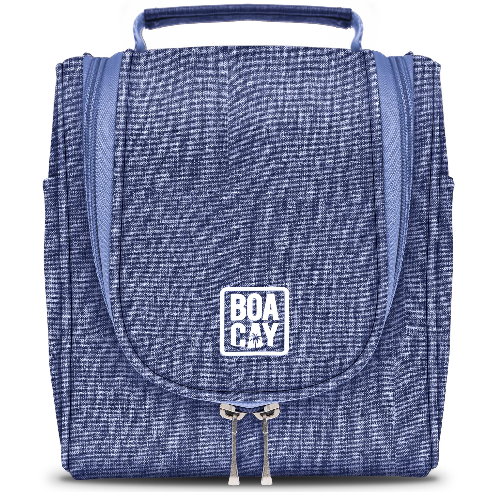 BOACAY Hanging Travel Toiletry Bag for Women & Men, Makeup Bag, Shower & Wash Bag, Organiser Kit for Cosmetics, Essentials, Travel Accessories (M) Violet Blue