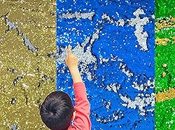 Sensory Wall Sequin Flip Fabric for Kids,0.2" Large
