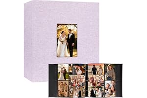 Photo Album 4x6 1000 Pockets, Extra Large Capacity Linen Cover with Front Window 4 x 6 Picture Album Holds 1000 Horizontal an