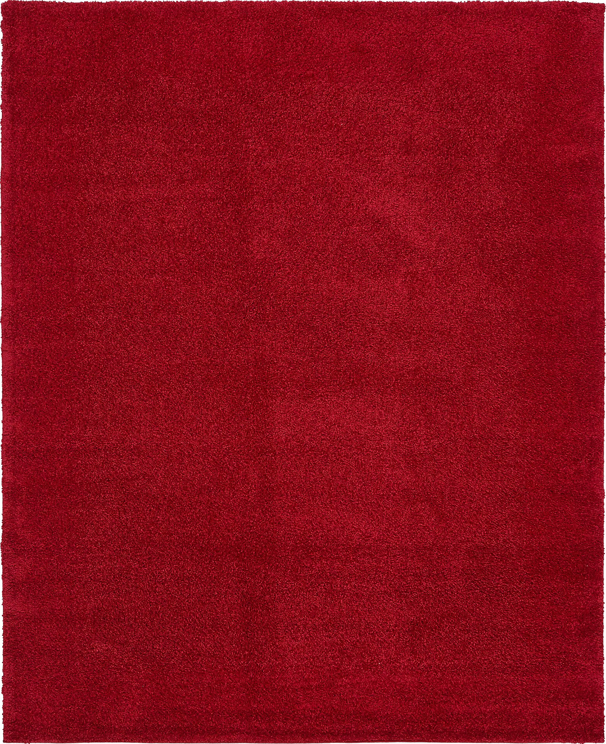 (8ft x 10ft) Unique Loom Solo Collection Plush Casual Red Area Rug 