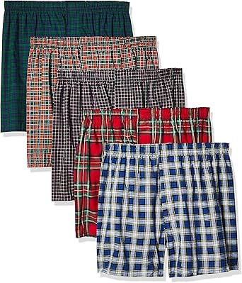 Hanes Ultimate mens 5-pack Tartan Boxer With Inside Exposed Waistband