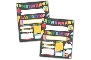 HADLEY DESIGNS 10 Colorful First Day of School Signs - First Day of School Board for Kids, Back to School Signs First and Last Day of School Board, First Day of Kindergarten Signs and 1st Day of School Signs