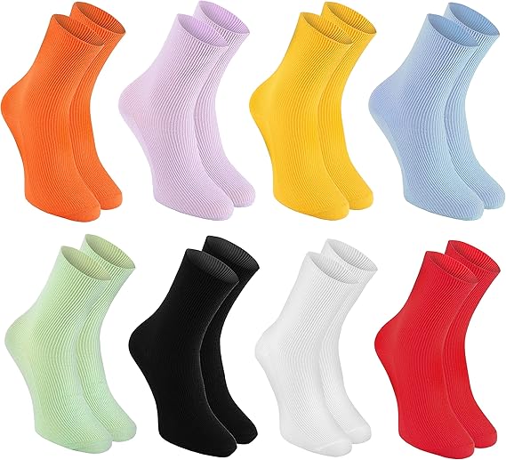Rainbow Socks Women Men Cotton Diabetic Non Elastic Loose Socks 8 Pairs Amazon.co.uk Clothing