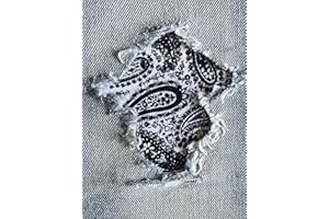 Perfect Paisley Peek-A-Boo Iron On Patches by HoleyPatches (Black & White, 3" x 5")