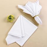 Utopia Kitchen Cloth Napkins 12 Pack 46x46cm White Cotton Blend Washable view 8