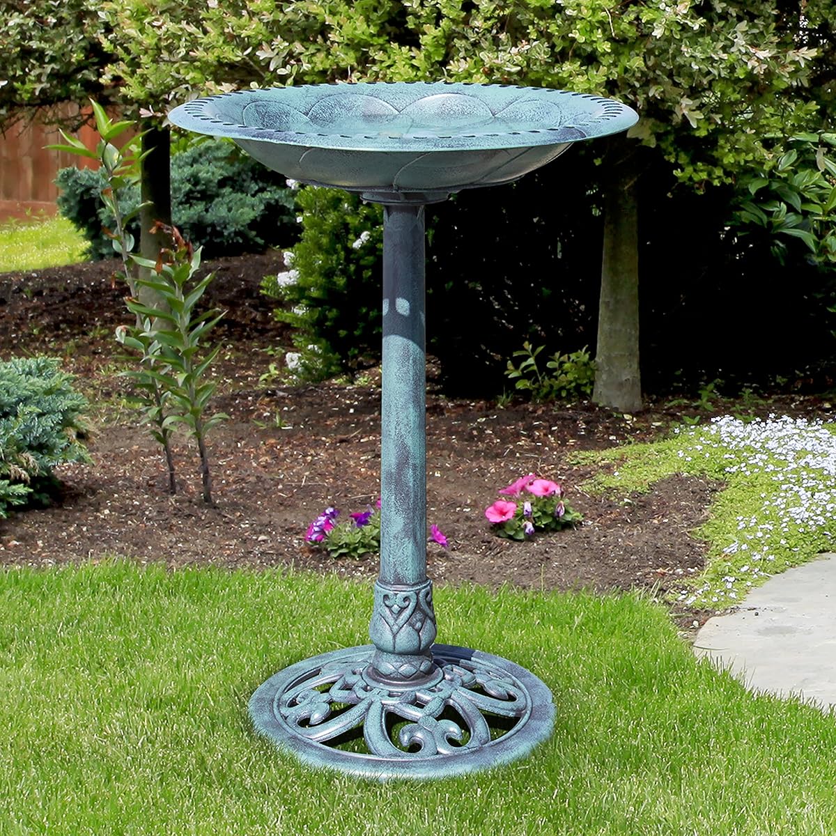 Best Choice Products Outdoor Garden Pedestal Bird Bath Vintage Decor