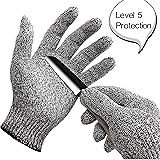 WISLIFE Cut Resistant Gloves ;Level 5 Protection, Food Grade,EN388 Certified, Safty Gloves for Hand protection and yard-work, Kitchen Glove for Cutting and slicing,1 pair (Large)