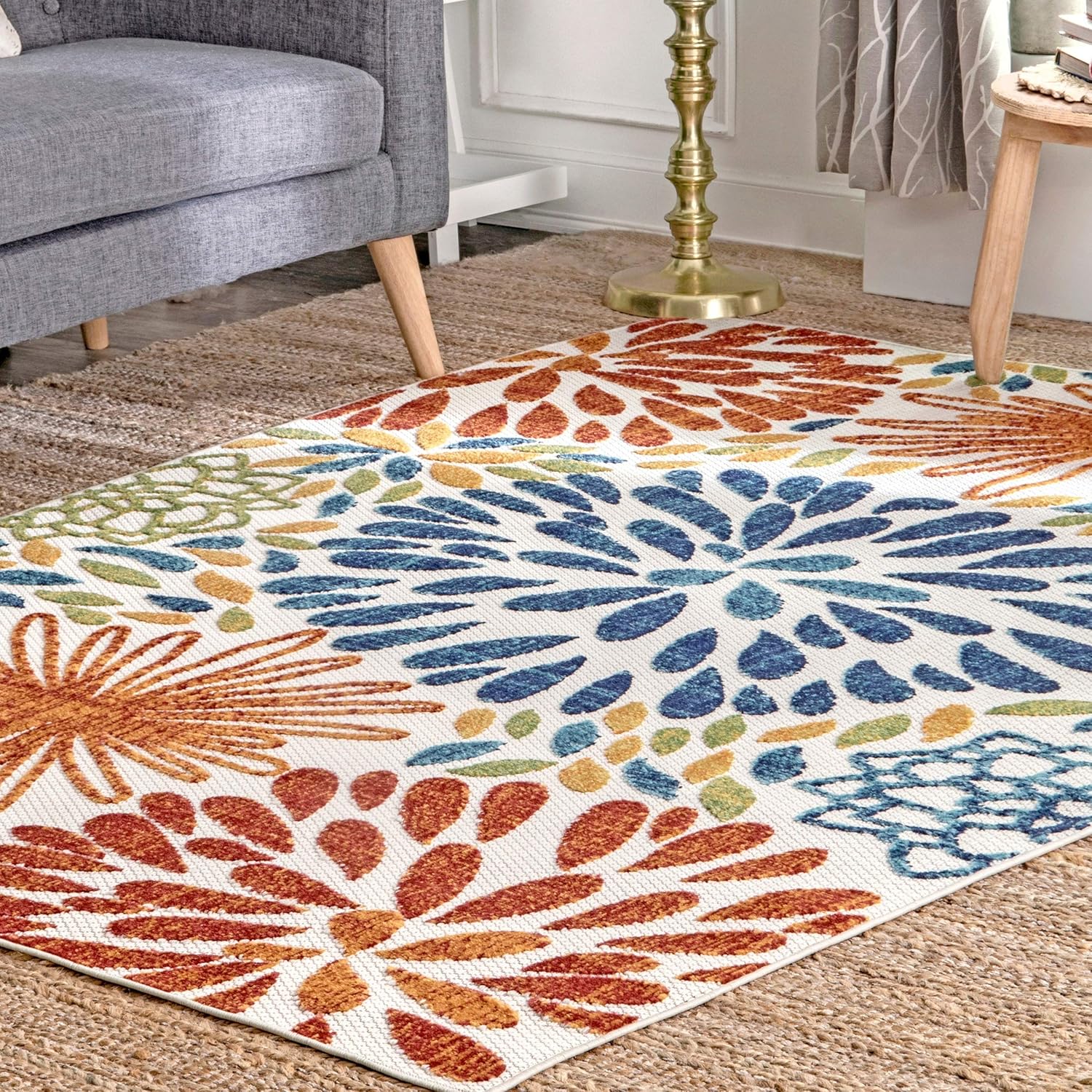 Amazon Com Nuloom Floret Transitional Indoor Outdoor Area Rug 8 10 X 12 Multi Furniture Decor