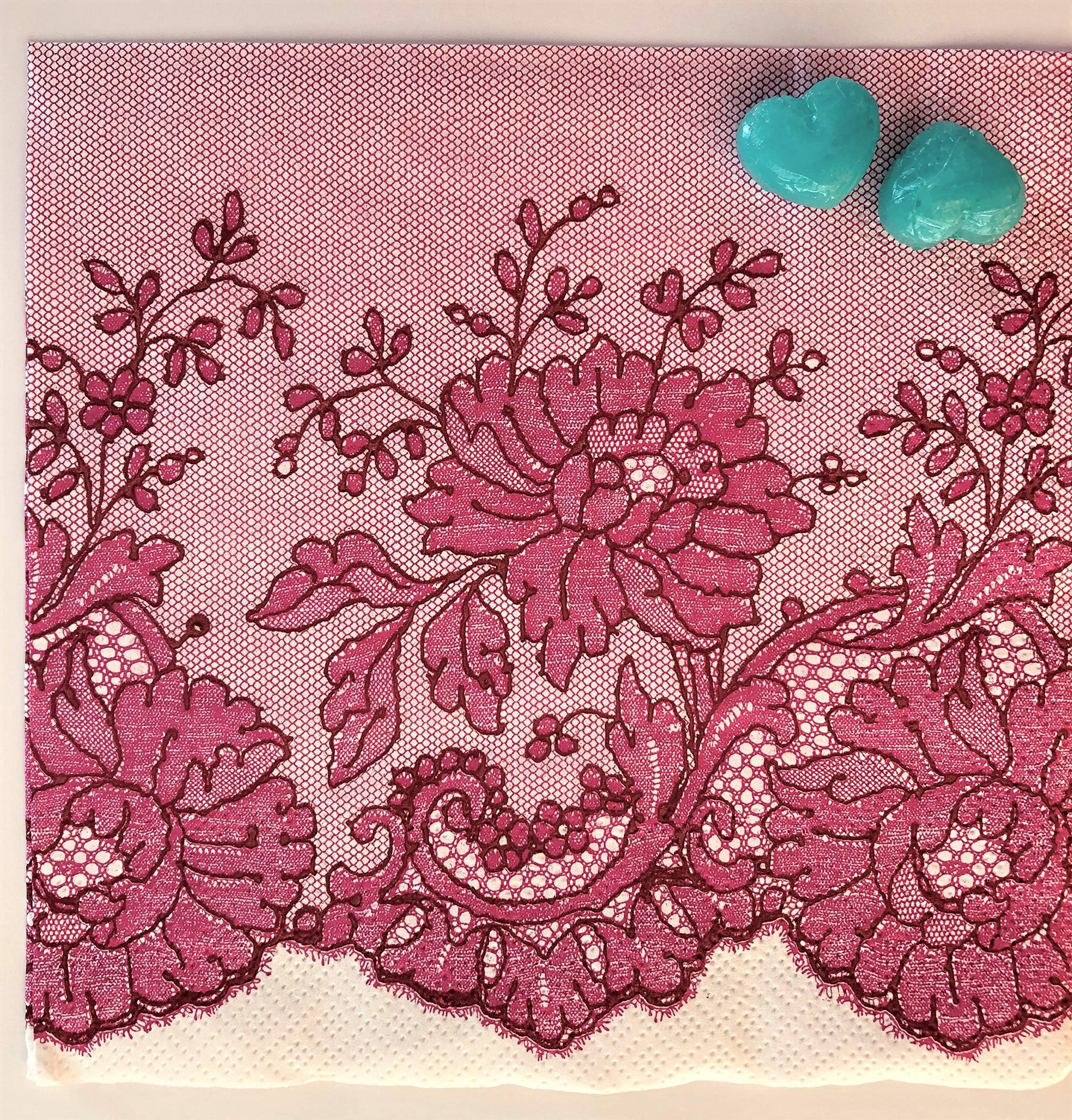 AVEVER Pink Burlap Napkins | Decoupage Napkins | Luncheon Napkins 20cts 13x13 | Decorative Paper Napkins | Floral Napkins | Disposable Napkins | Eco-Friendly Napkins for Shower Birthday Wedding