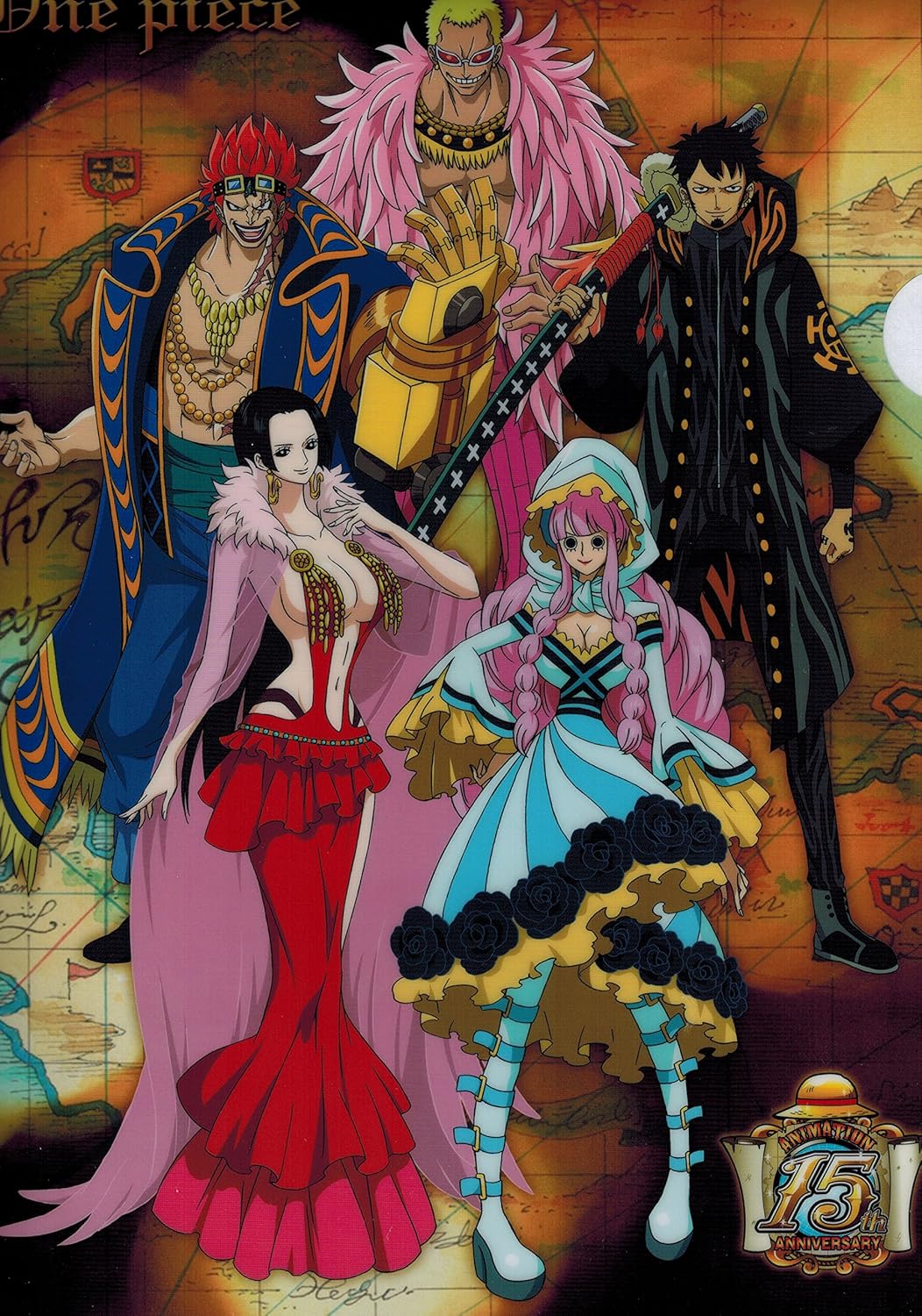 Amazon Onepiece ワンピース クリアファイル ボアハンコック ペローナ トラファルガー ロー キッド ドフラミンゴ アニメ 萌えグッズ 通販