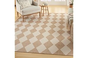 Nourison Home Positano Indoor/Outdoor Jute 5' x 7' Area Rug, Easy Cleaning, Non Shedding, Bed Room, Living Room, Dining Room, Backyard, Deck, Patio (5x7)