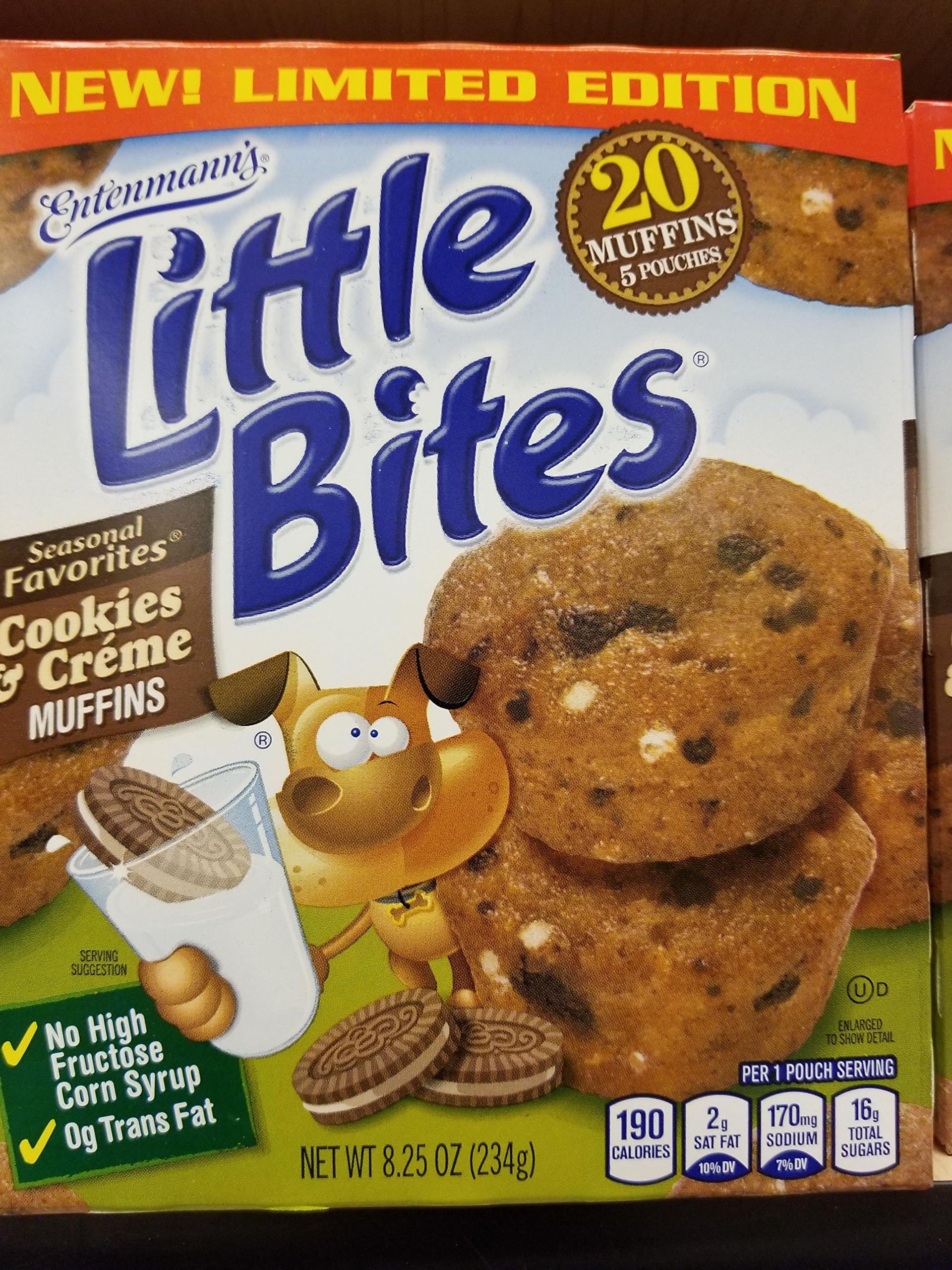 Entenmann's Little Bites Limited Edition Cookies N Creme Muffins 1 Box