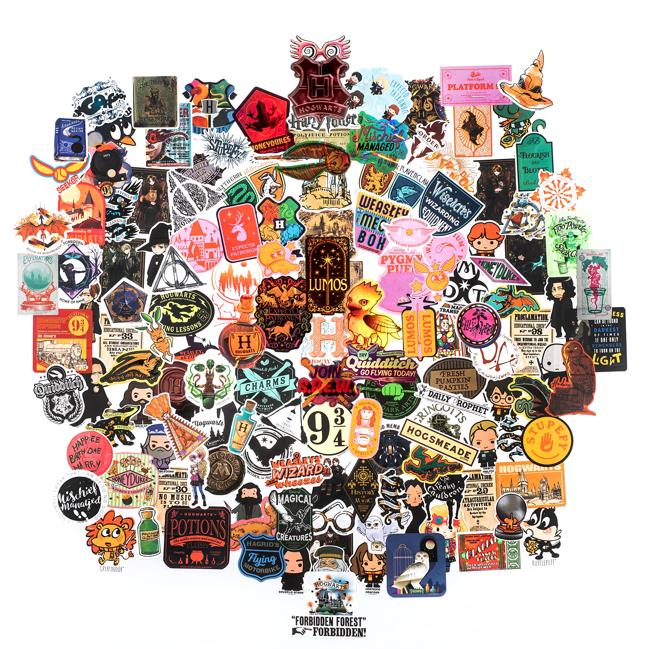 Conquest Journals Harry Potter Jumbo Variety Sticker Pack, 150 Unique Stickers Including 10 Hologram Stickers, Waterproof, UV and Scratch Resistant, Officially Licensed