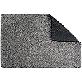 Eurow Trek N' Clean Absorbent Microfiber Floor Mat, Quick-Drying, Anti-Slip Entryway Rug for Dirt, Mud, Water, Washable, Indoor Outdoor Door Mat for Home, Kitchen, Garage Use, Black and Gray, 20x30