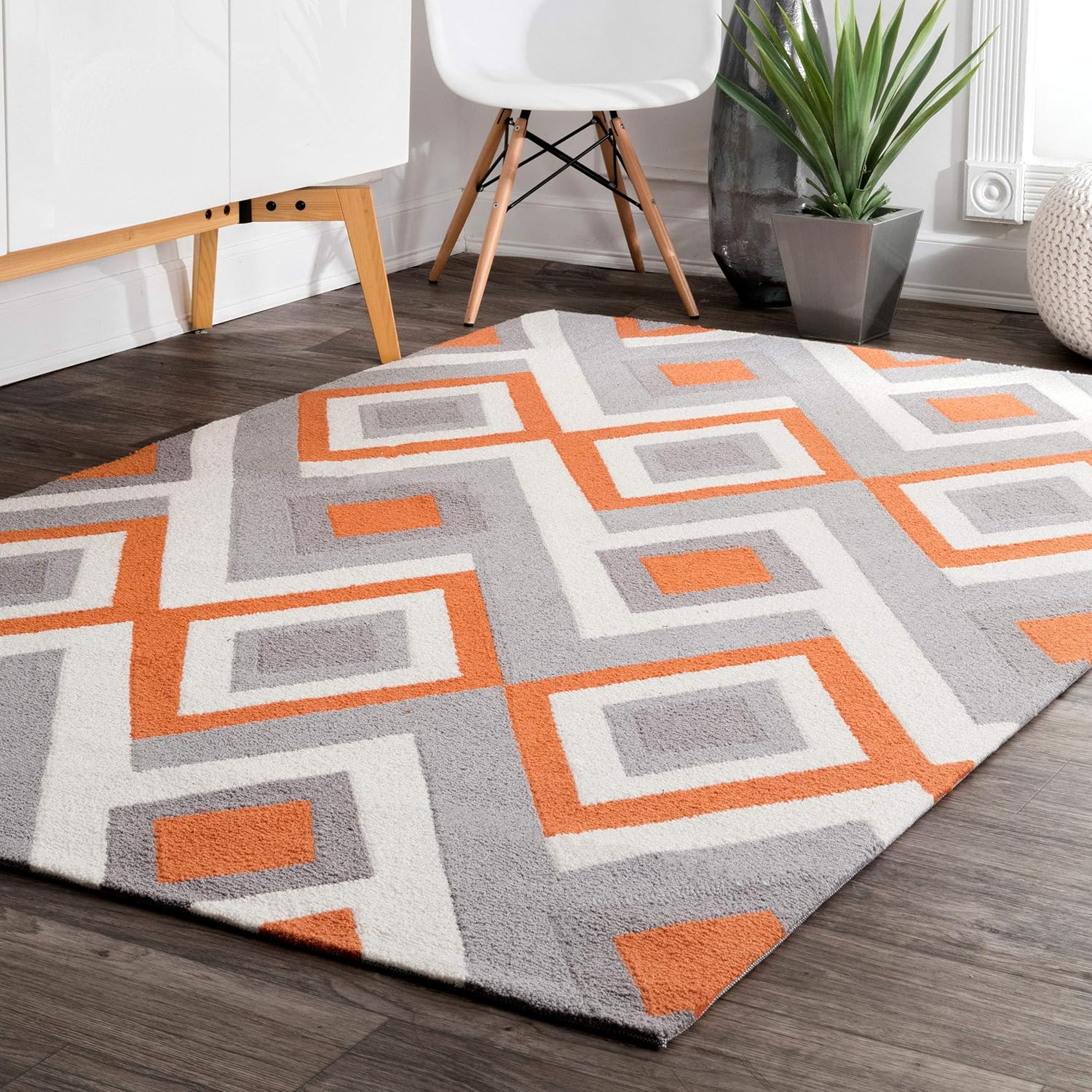 Amazon Com Nuloom Anya Hand Hooked Area Rug 4 X 6 Orange Furniture Decor