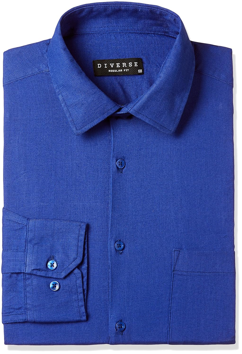 diverse men's solid regular fit cotton formal shirt