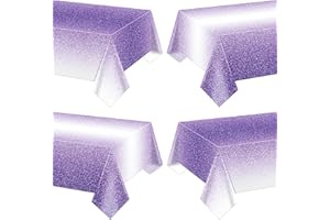 4 Pack Ombre Purple Table Cloths，130 x 220 cm Purple Tablecloths Lavender Tablecloths for Wedding Anniversary Party and Baby 