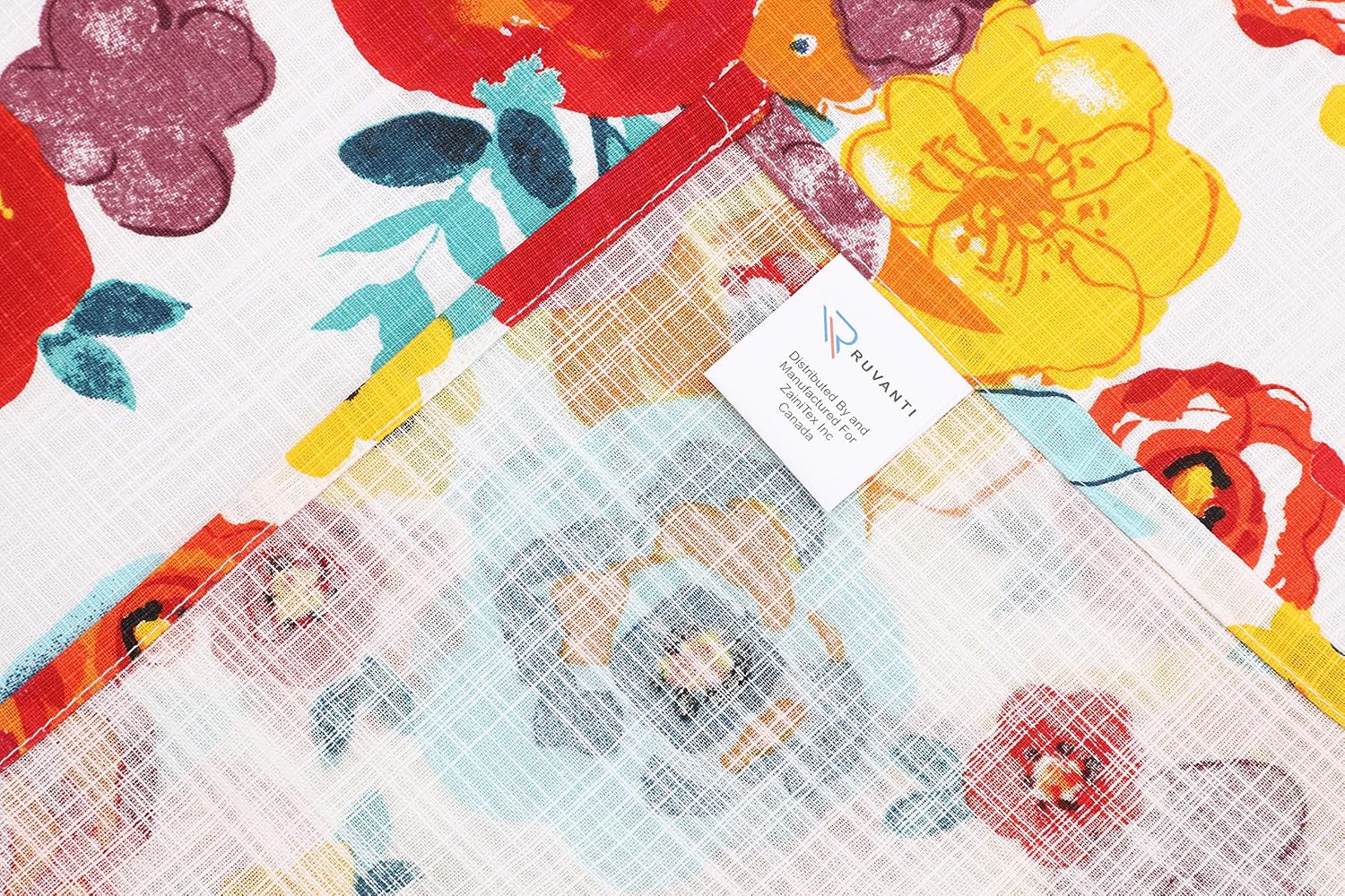 Ruvanti Cloth Napkins 6 Pack (100% Cotton 18" X 18") Multi Flower, Dinner Napkins,Soft & Comfortable,Cotton Napkins,Tablecloth Napkins/Linen Napkins/Fabric Napkins for Christmas/Thanksgiving Dinners: Home & Kitchen
